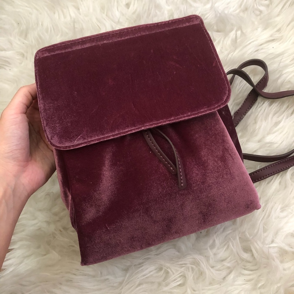 NEW Pink Mauve Purple Velvet Mini Backpack